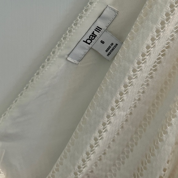 NWT BAR III Pastelle Femme White Striped V Neck Illusion Dress Fit Flare Size 6 - Picture 3 of 7